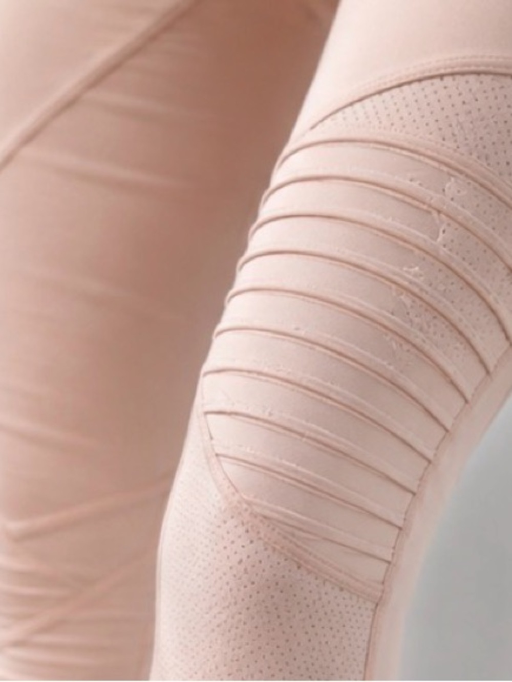 L’URV Blush Moto Leggings XS Nude Pink Mesh Panel Activewear - Picture 9 of 9